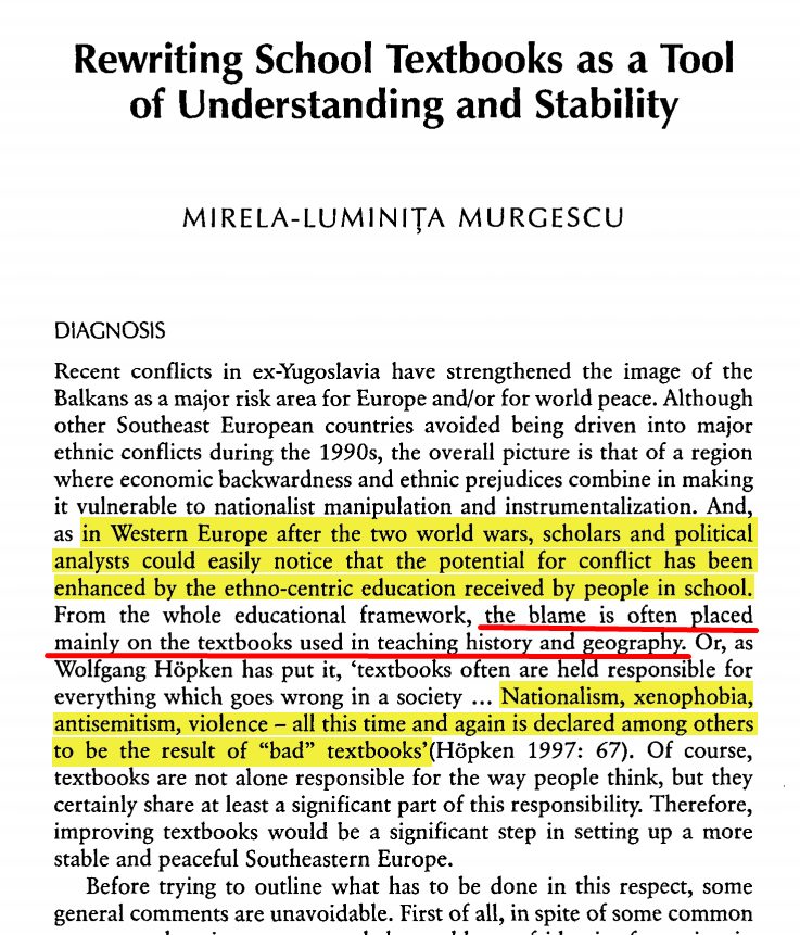 Murgescu, 2002, Rewriting school textbooks